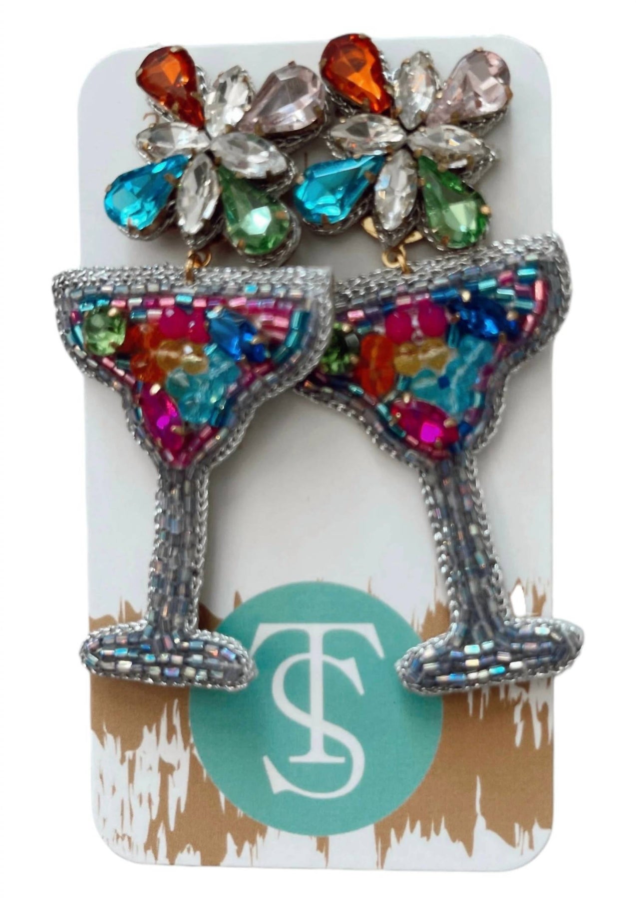 Women's Custom Beaded Margarita Drops Earrings In Multicolor 7690200023100