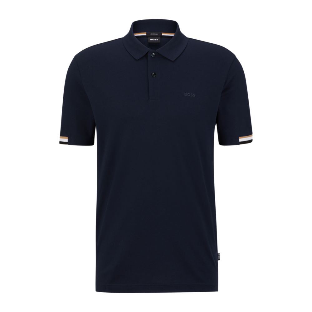 Regular-fit polo shirt with rubberized logo