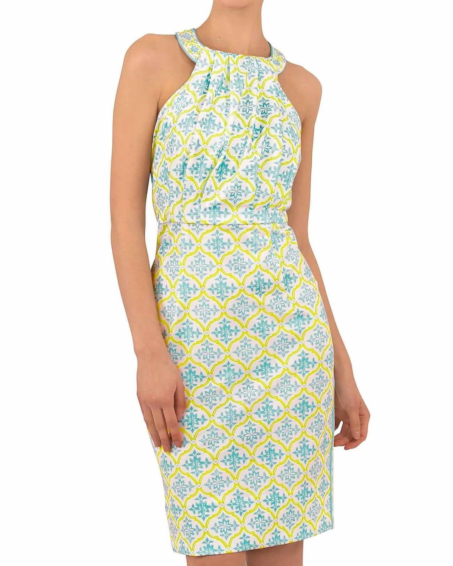 Bougie Dress - East India In Turquoise/lime 7744997752892