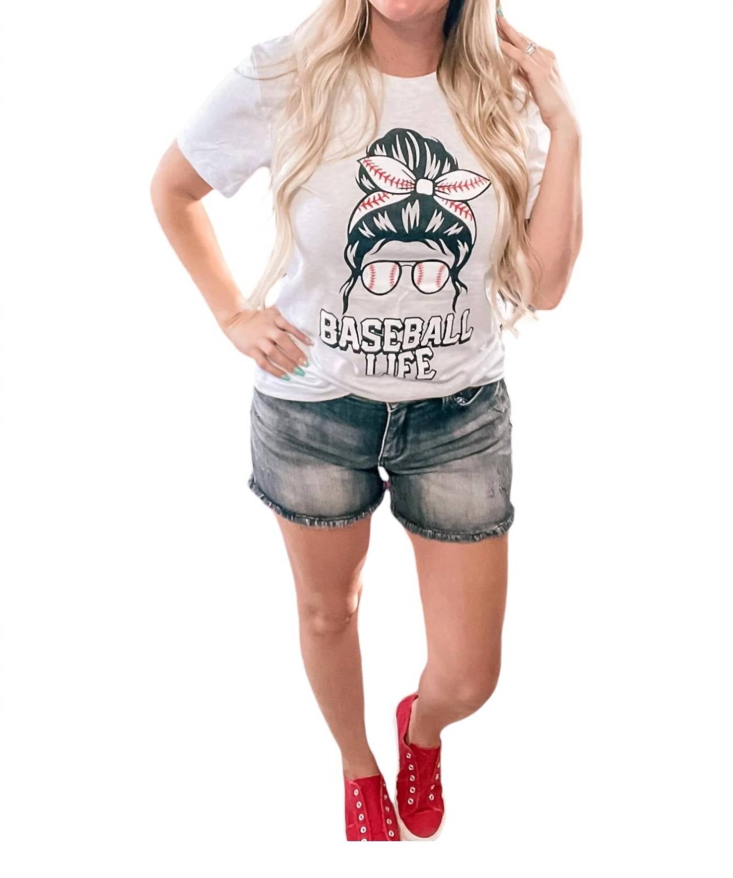 Baseball Life Tee In White