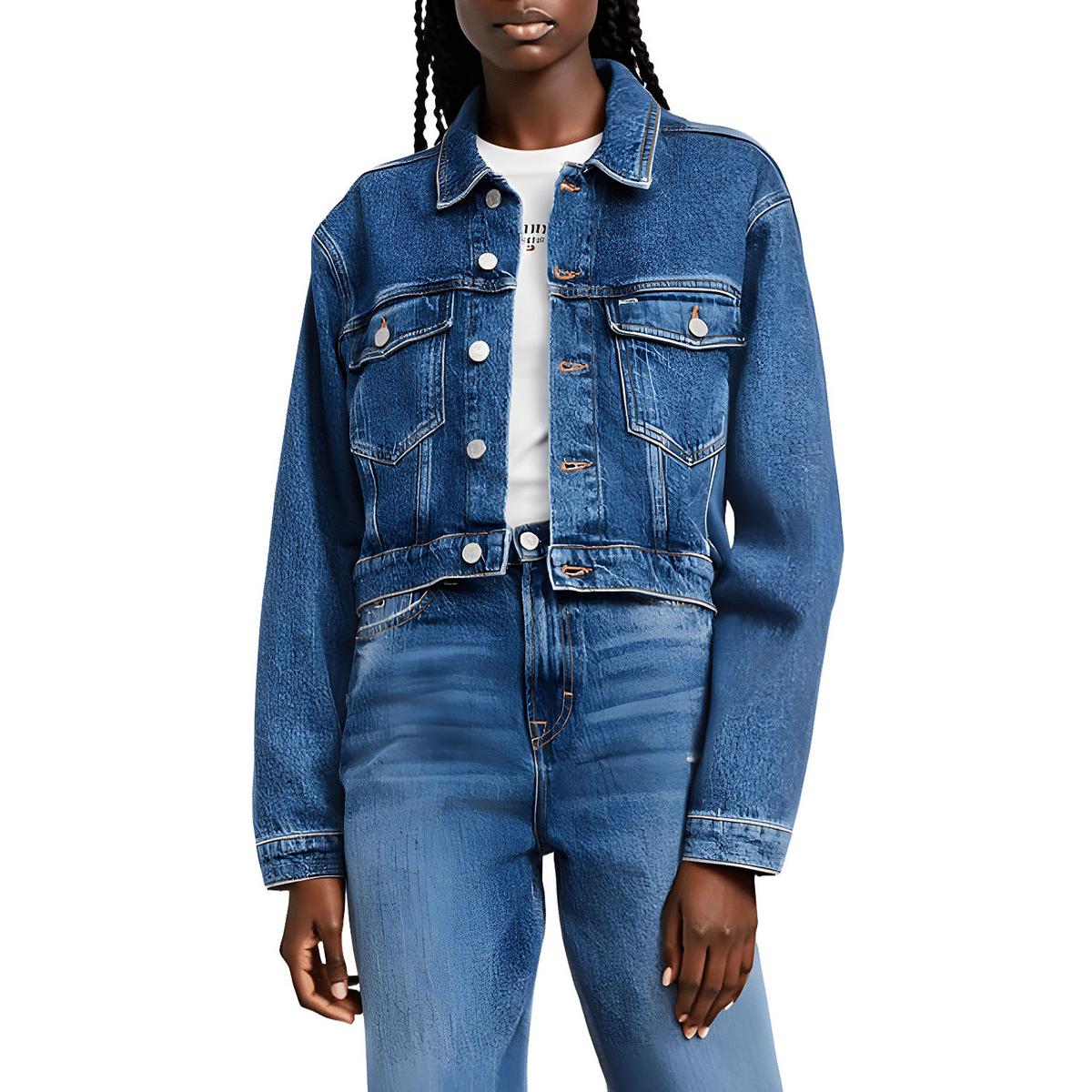 Claire Cropped Denim Jacket Pocket Denim Denim Jacket