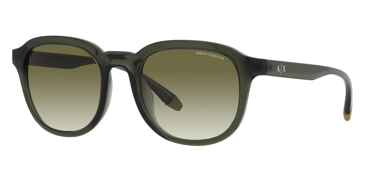 Armani Exchange Men's 54mm Shiny Transparent Green Sunglasses