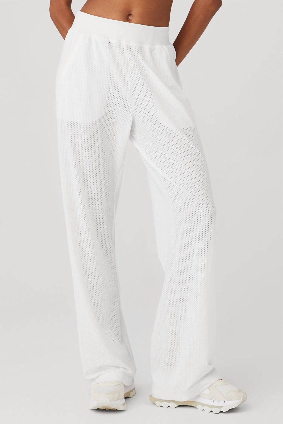 Mesh All-Star Wide Leg Pant In White