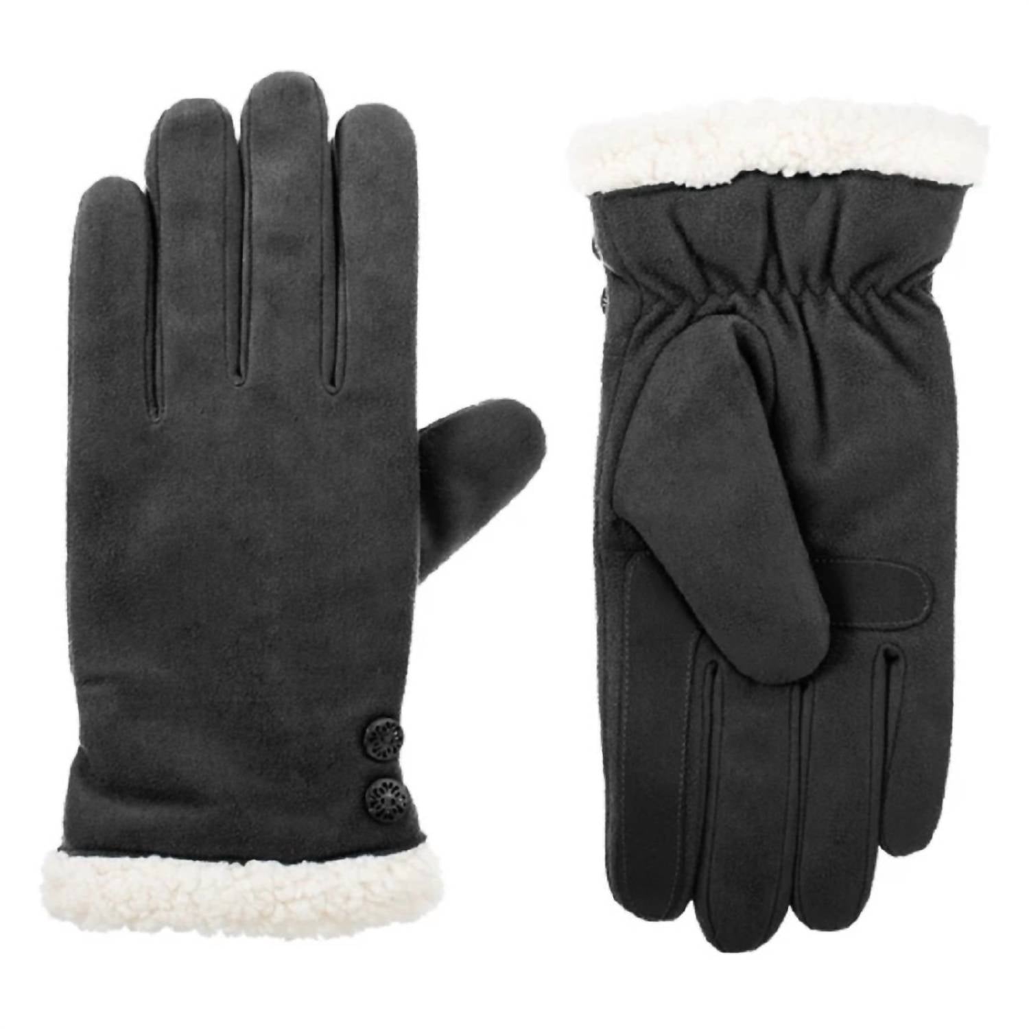 Women’S Recycled Microsuede Gloves In Lead 7264618020924