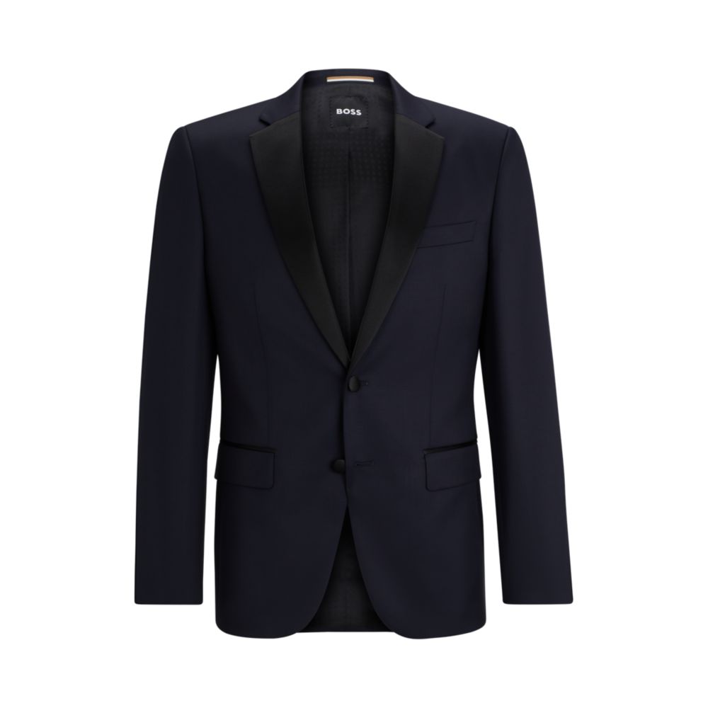 Tuxedo jacket in virgin-wool serge