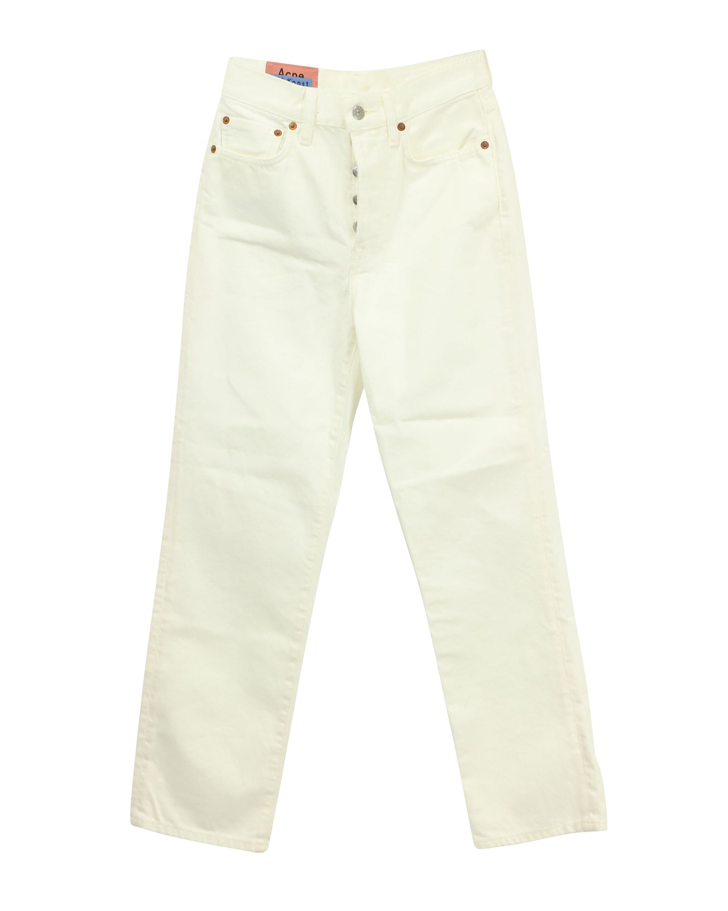 Acne Studios Straight Leg Jeans in White Cotton