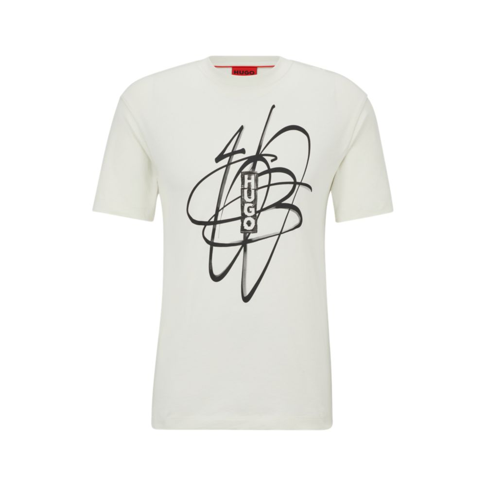 Cotton-jersey T-shirt with graffiti-inspired artwork