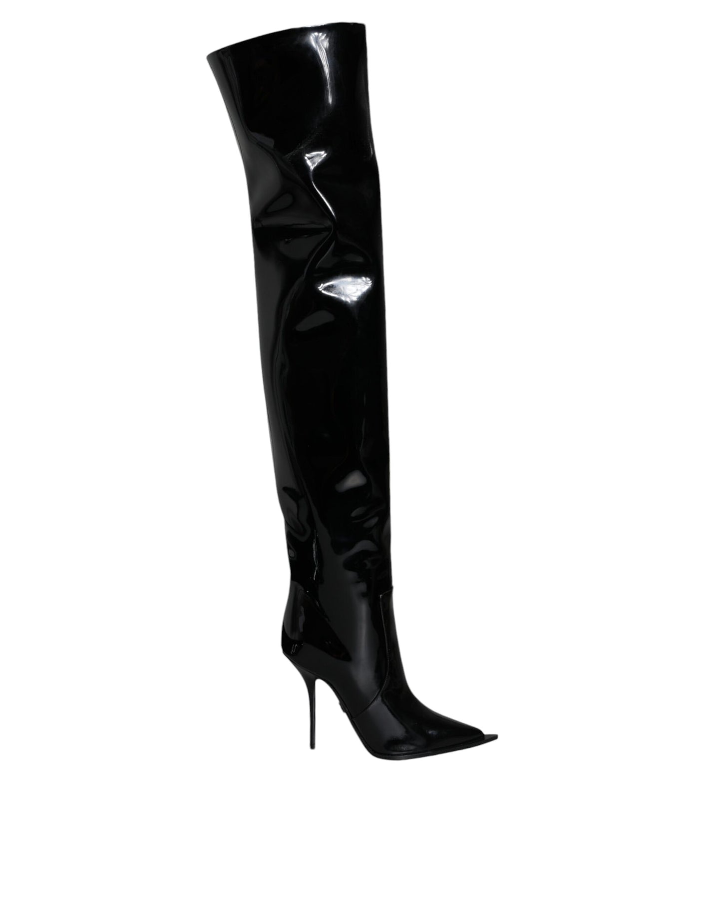 Dolce & Gabbana Patent Leather Knee High Boots Women's Shoes (Pre-Owned) 7809381531708