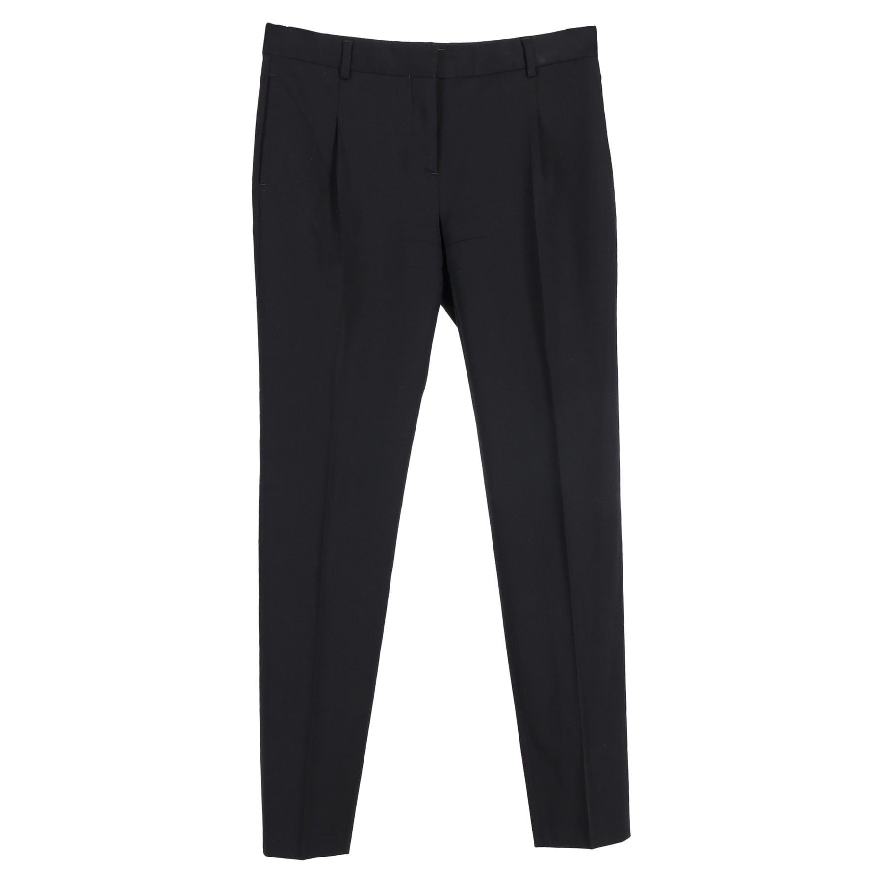 Valentino Straight Leg Pants in Black Wool