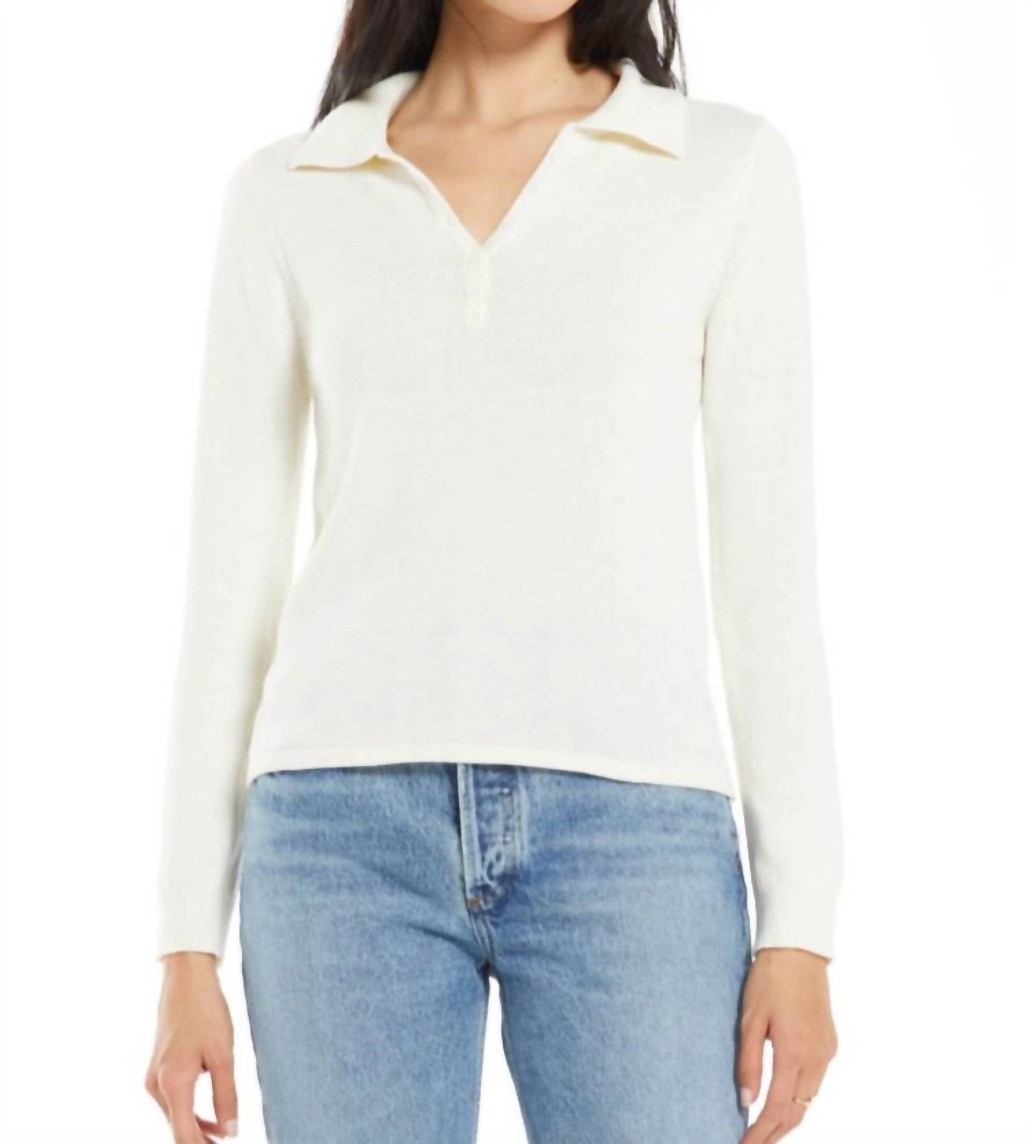 Wfh Polo Sweater In Sand Dollar