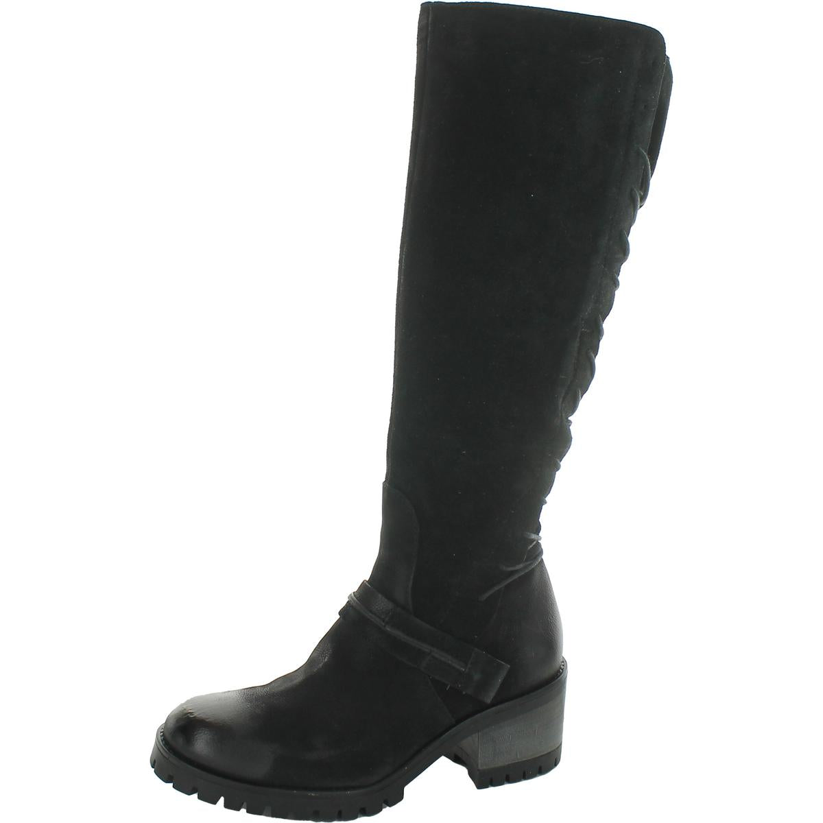 Mayer Suede Stacked Heel Knee-High Boots