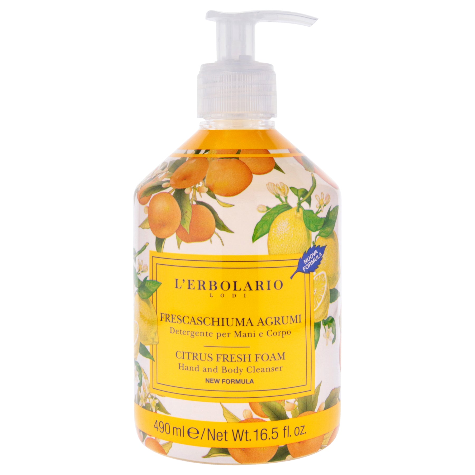 Citrus Fresh Foam Hand and Body Cleanser by LErbolario for Unisex - 16.5 oz Cleanser 7830812196924