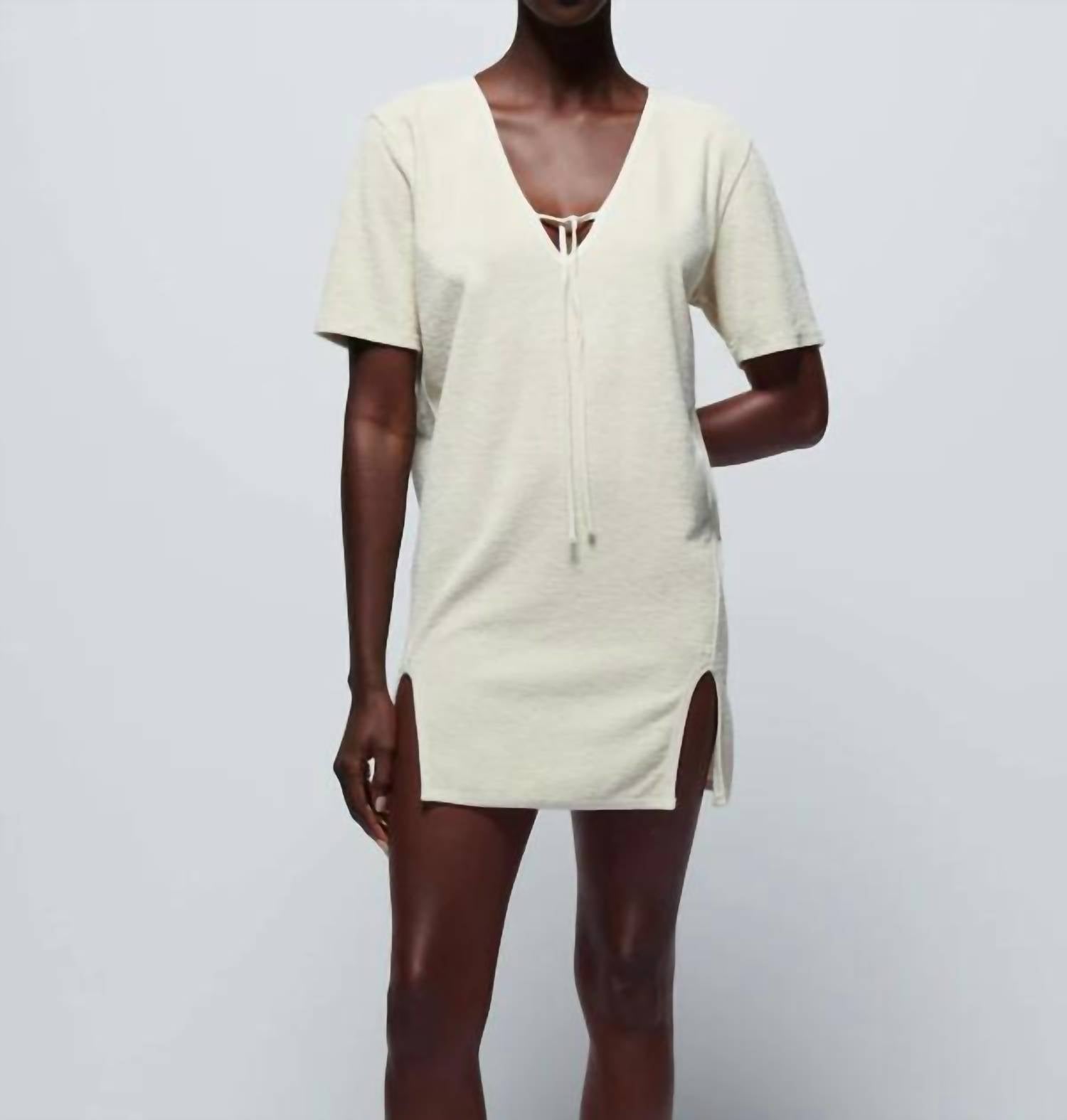 Kahlani Terry Dress In Cream