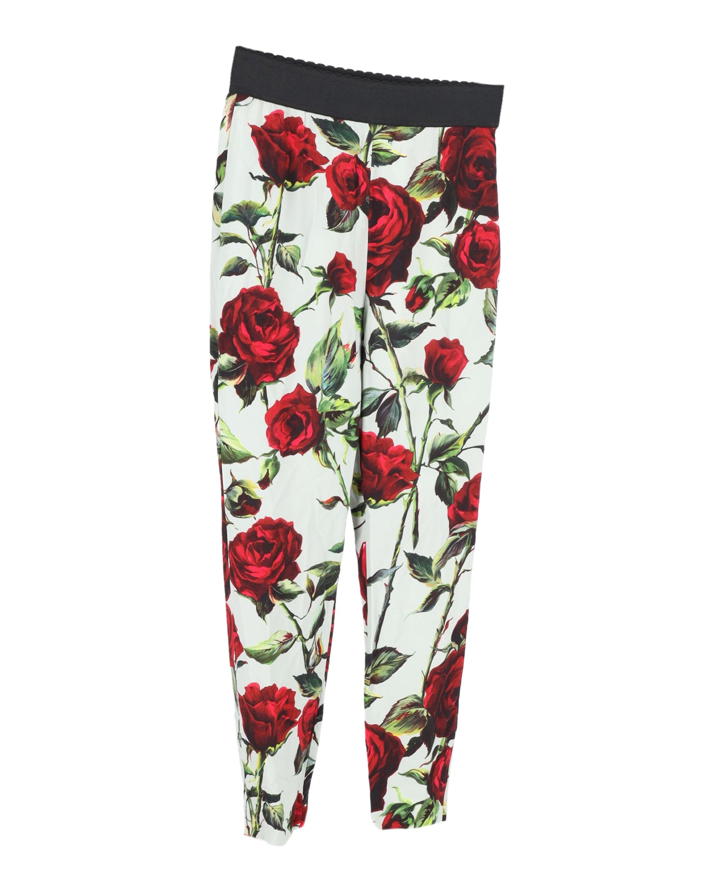 Dolce & Gabbana Floral Print Leggings in Multicolor Silk 7826331303996