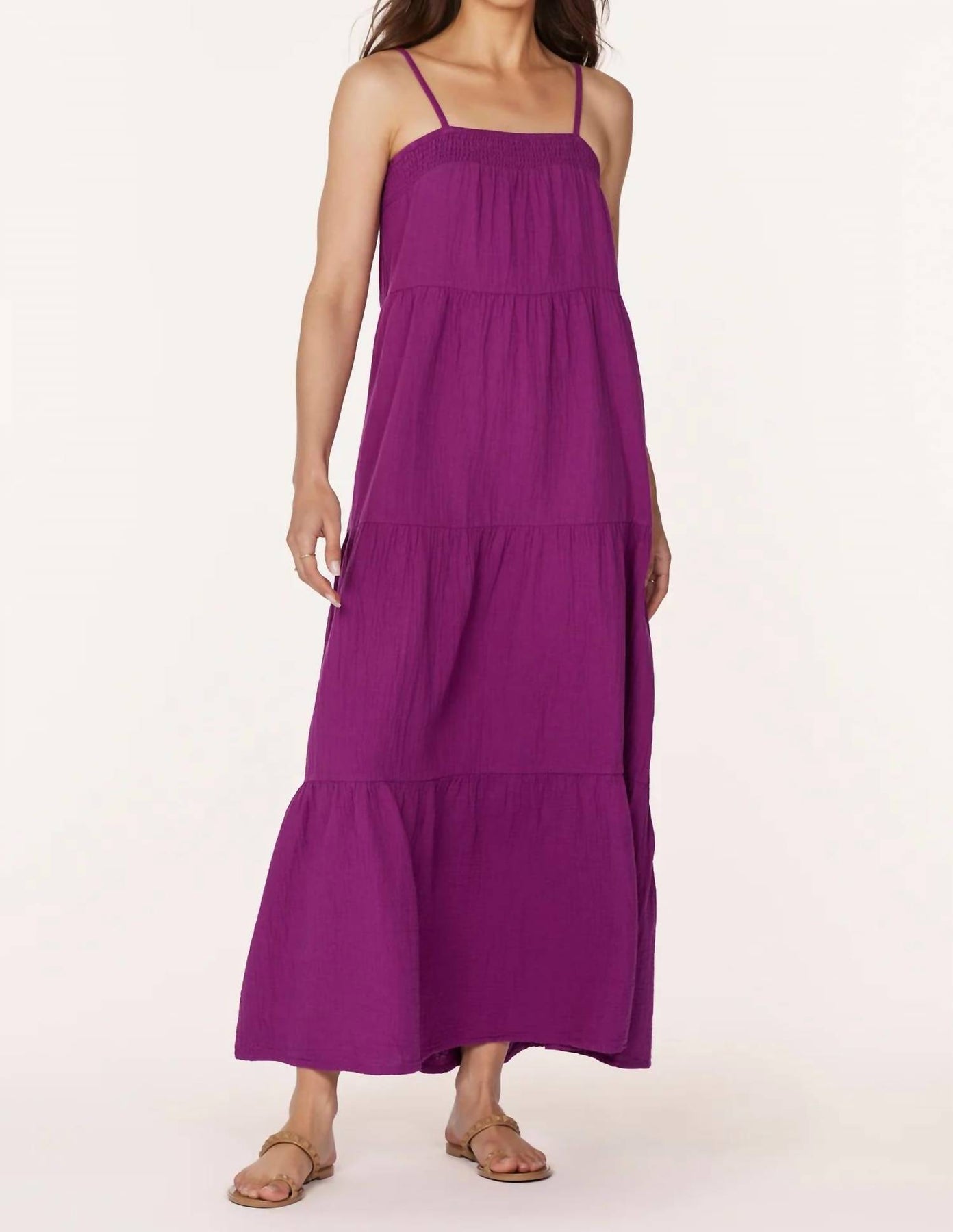 Tiered Cami Maxi Dress In Acai