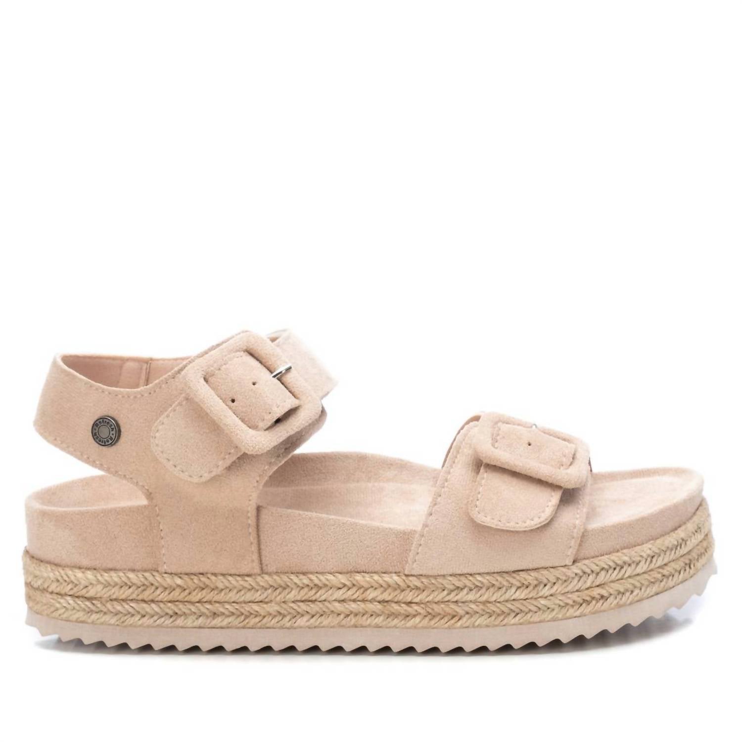 Women's Suede Flatform Sandals In Medium Beige