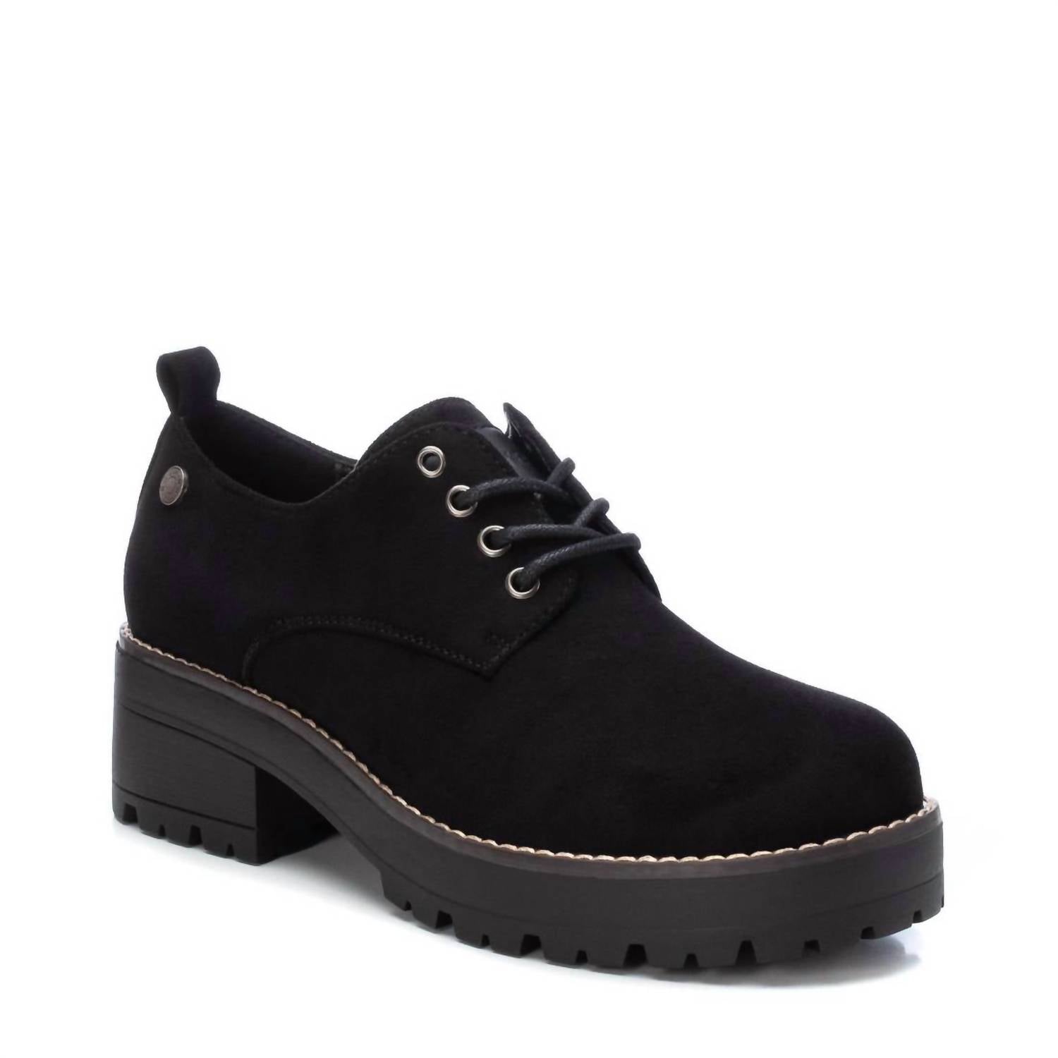 Women's Suede Lace-Up Oxfords In Black