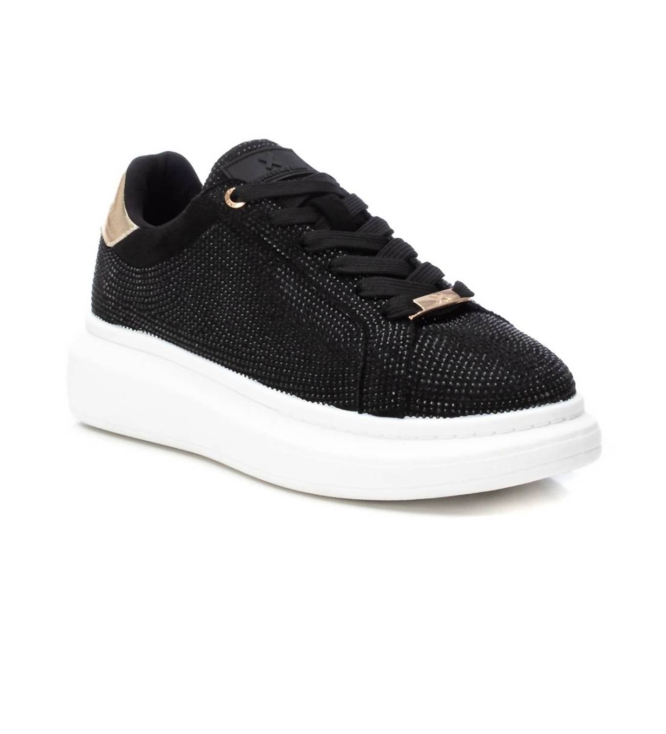 Women's Lace-Up Sneakers In Black 7660385599548