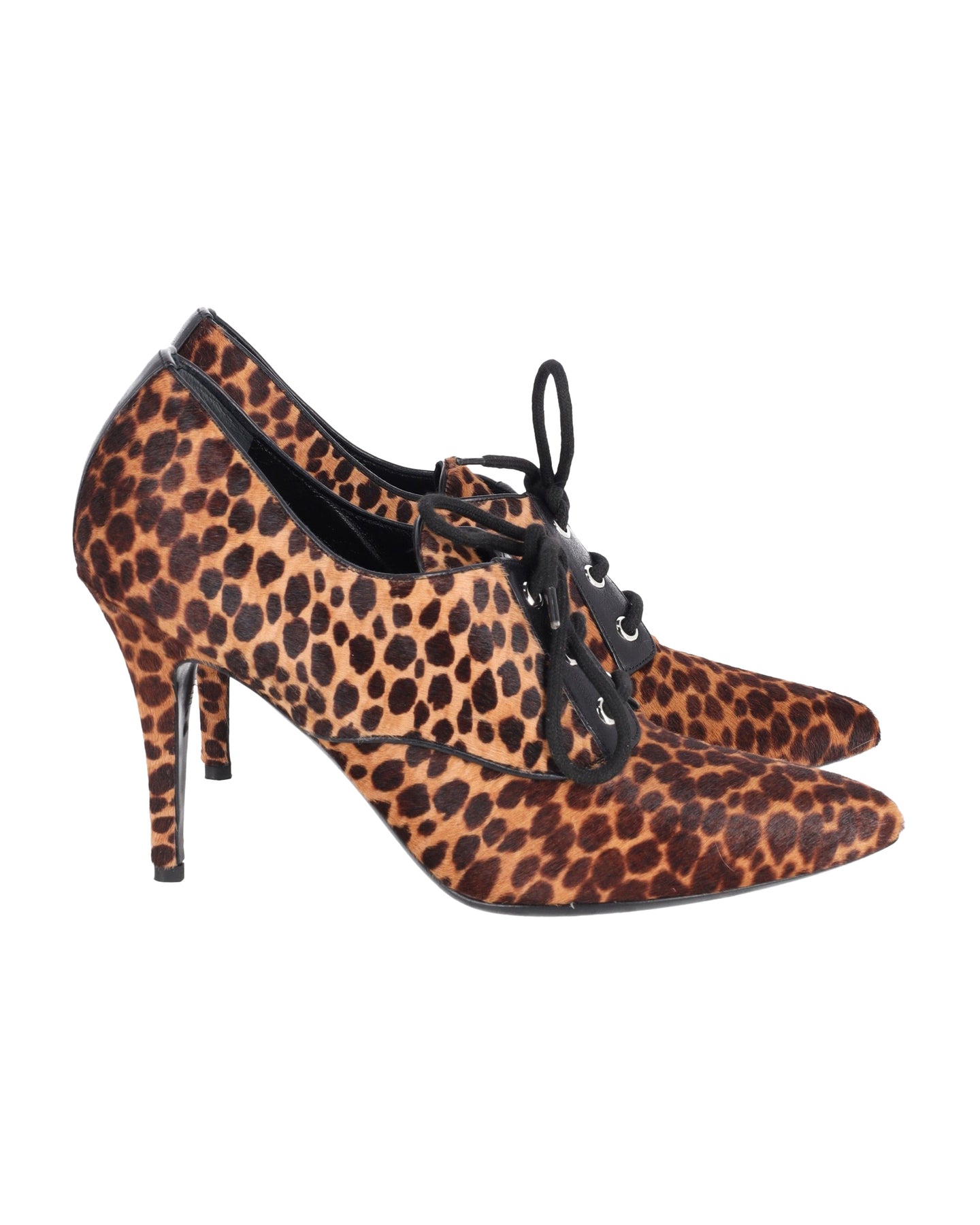 Dolce & Gabbana Lace-Up Ankle Boots in Animal Print Ponyhair 7802222805052