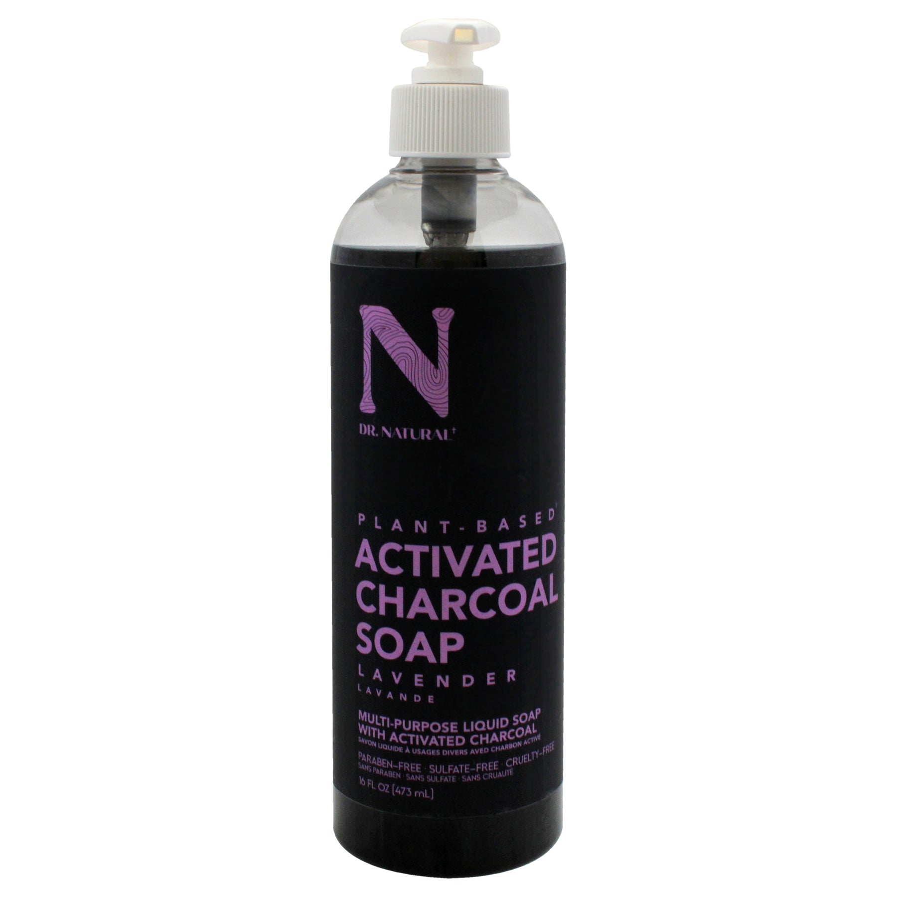 Activated Charcoal Liquid Soap - Lavender by Dr. Natural for Unisex - 16 oz Soap 7830768484412