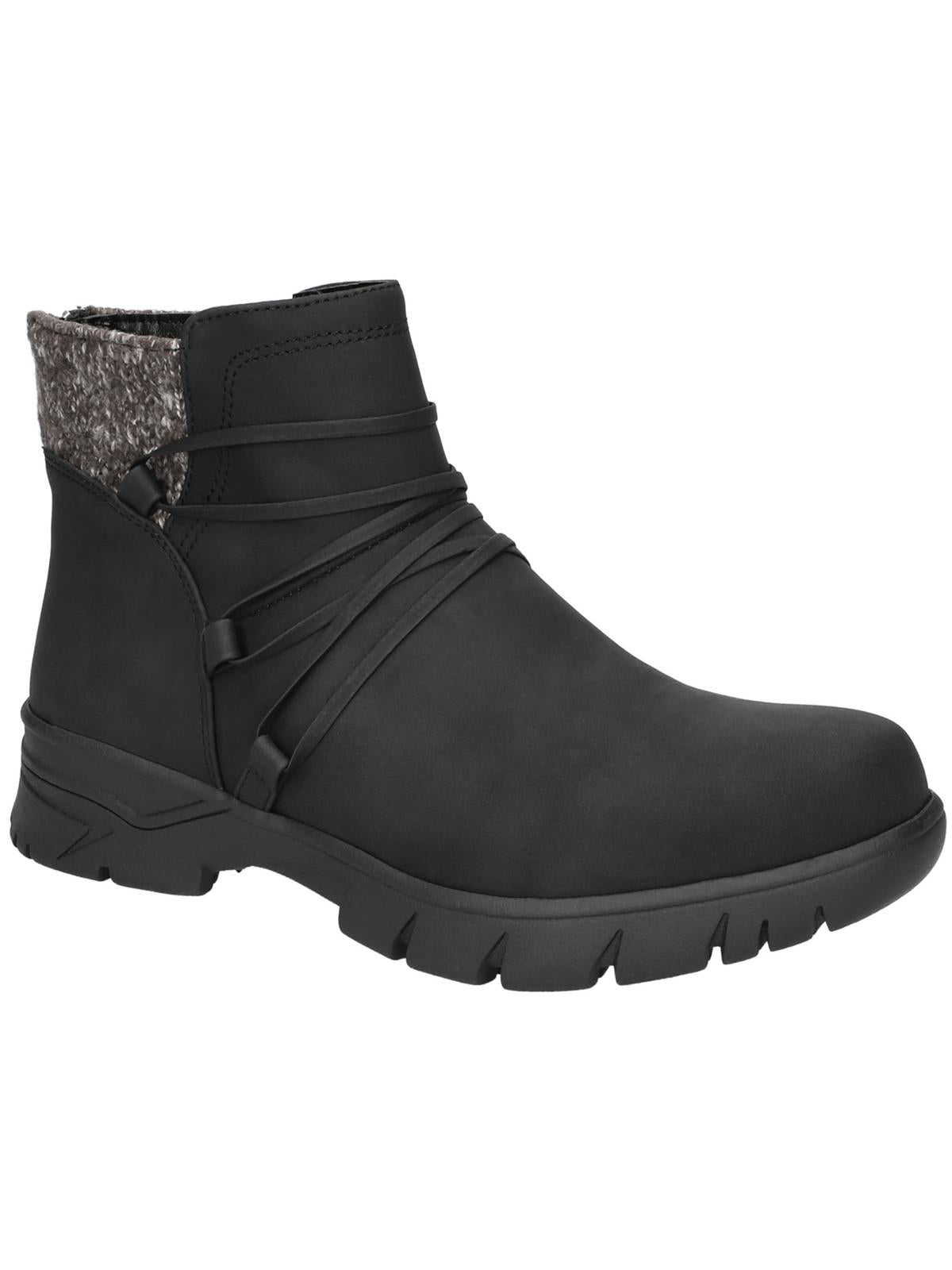 STEFANI Womens Round toe Lug Ankle Boots