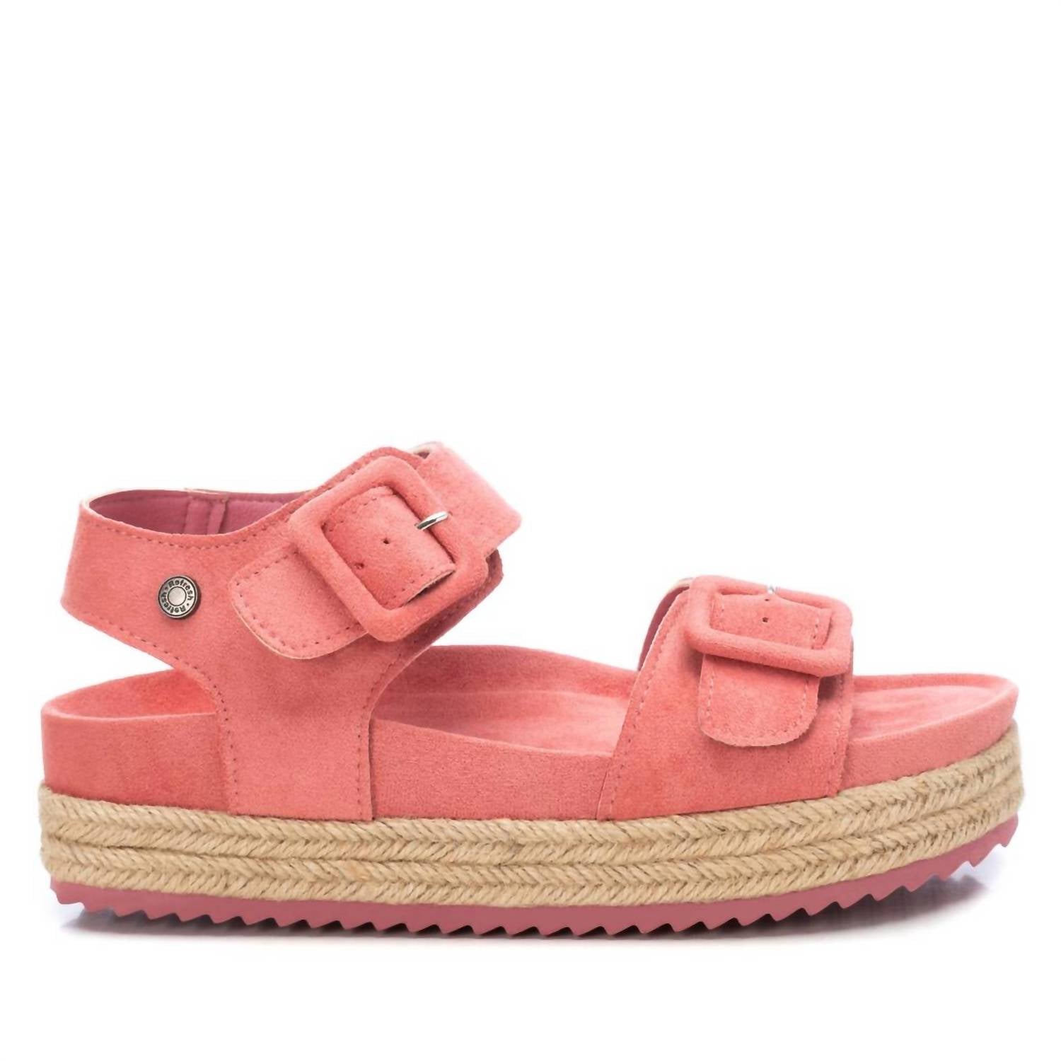 Women's Suede Flatform Sandals In Light/pastel Red