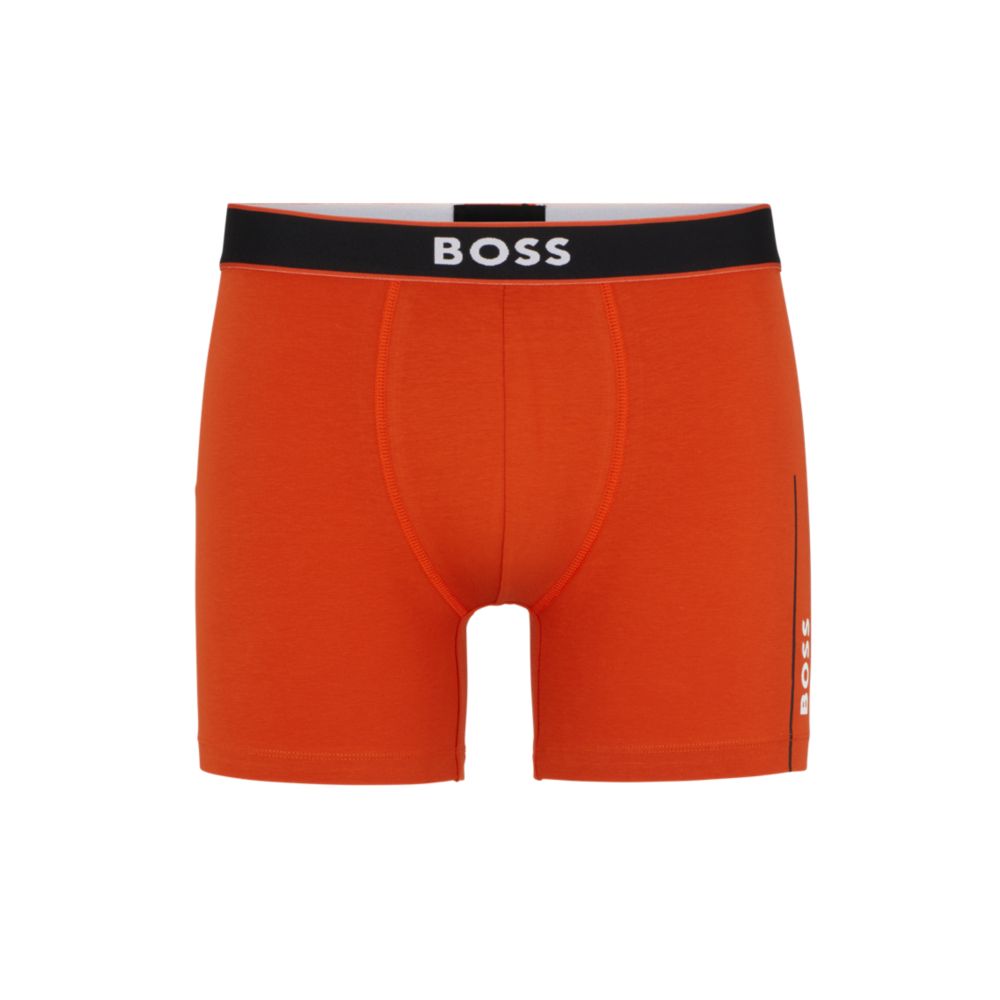 Stretch-cotton boxer briefs with stripes and logos