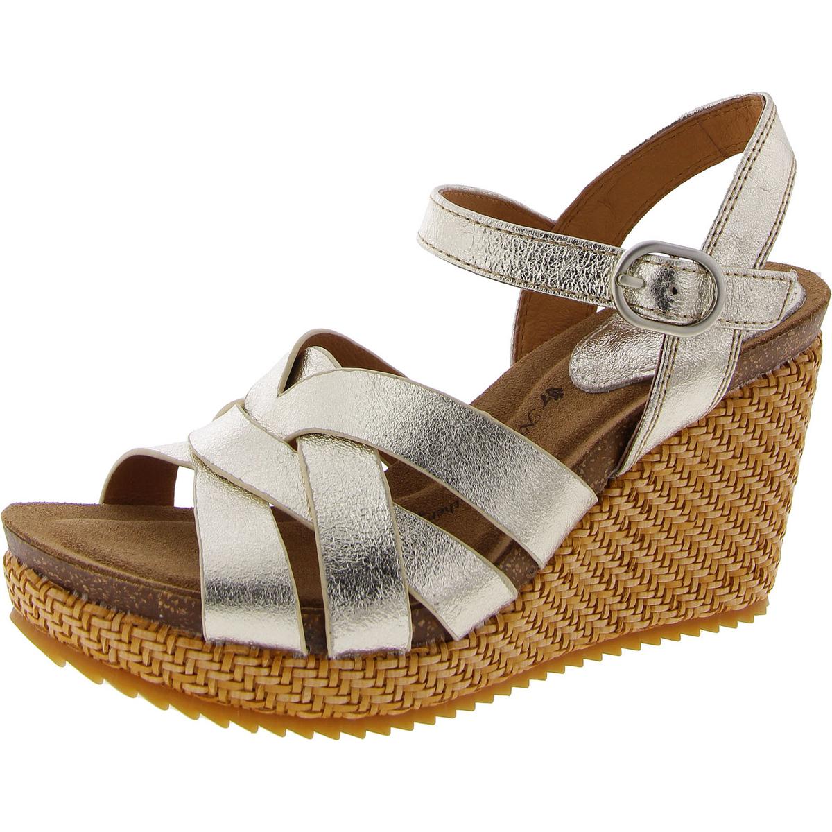 Carlana Leather Adjustable Wedge Sandals