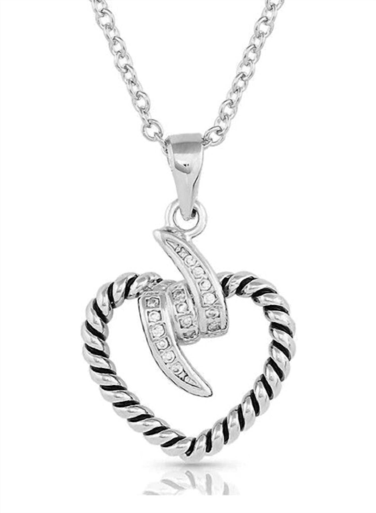 Women's Electric Love Heart Necklace In Silver 7802161594428