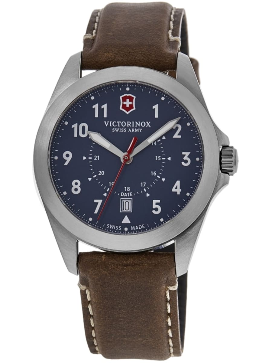 Victorinox Swiss Army Heritage Quartz Blue Dial Brown Leather Strap Men's Watch 241964
