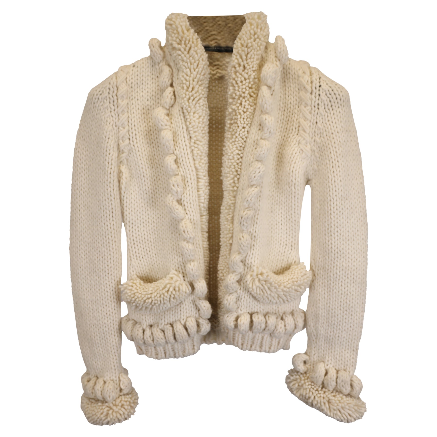 Alexander McQueen Angora Mix Cardigan in Ecru Wool 7744737083452