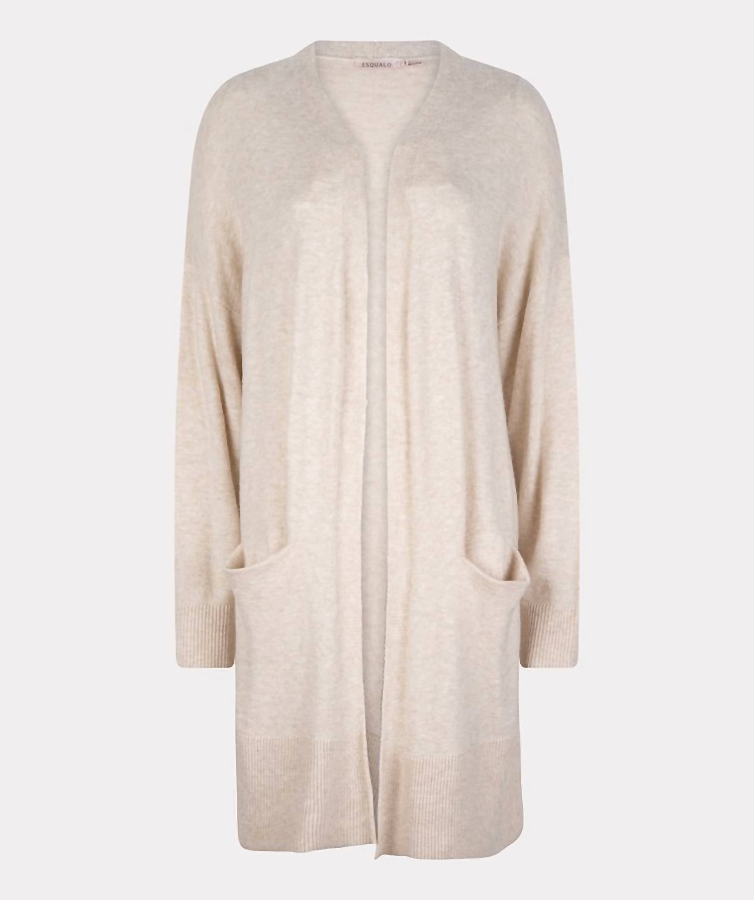 Cardigan High Ribbing In Light Sand