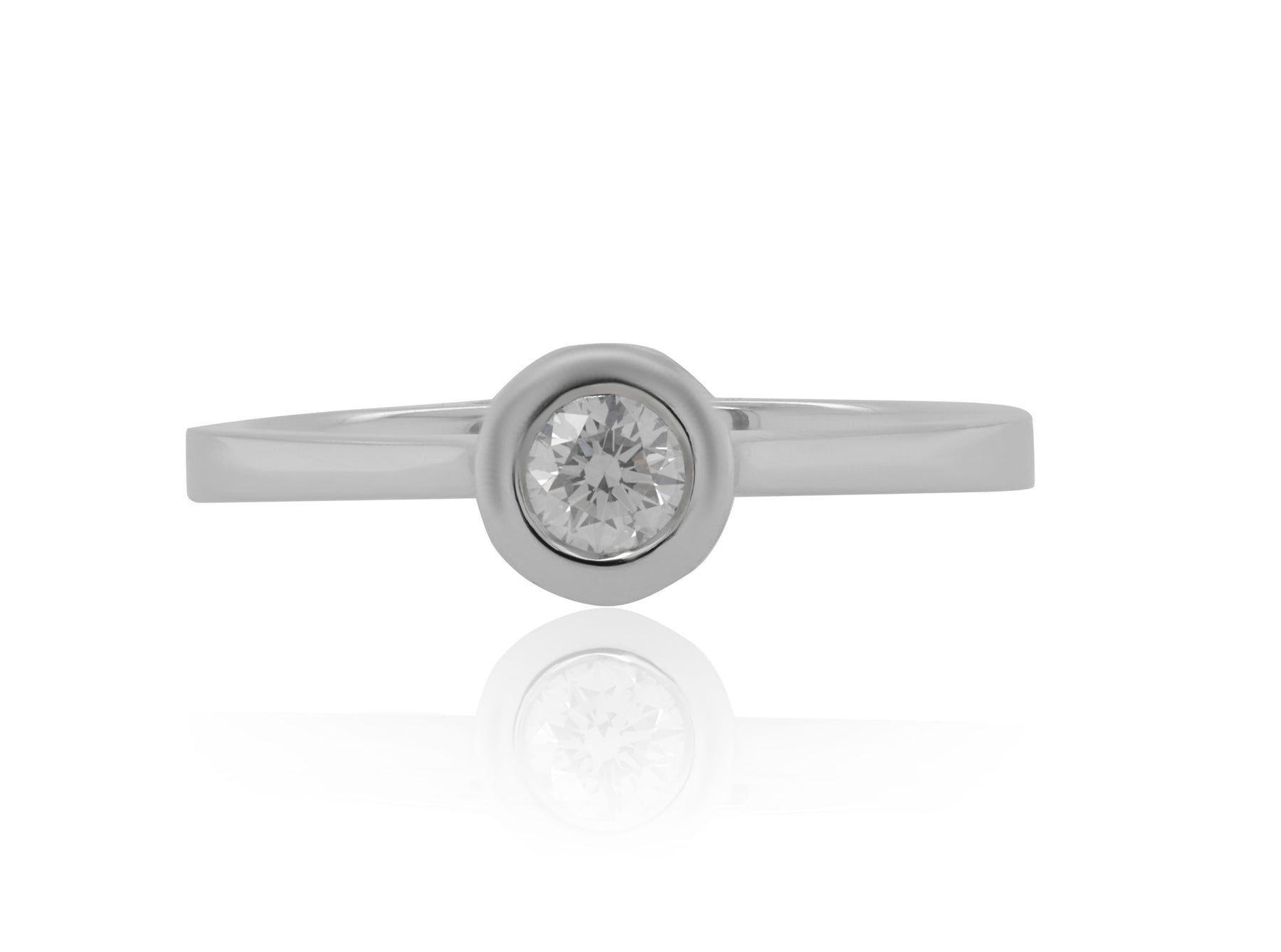 18kt white gold bezel set diamond ring containing 0.25 cts tw, size 6.75 (GH VS SI) 7270915473468