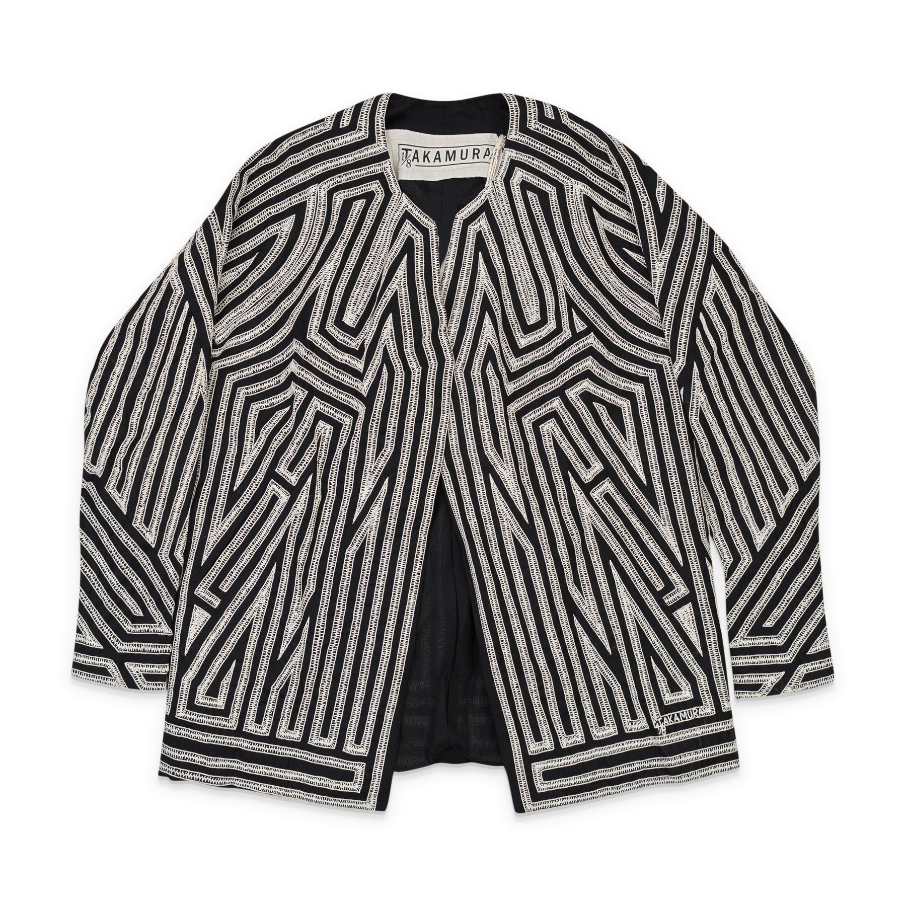 1/8TH TAKAMURA NEGRO BORDADO HUESO HAND EMBROIDERED BLACK JACKET OS $360 7801505775676