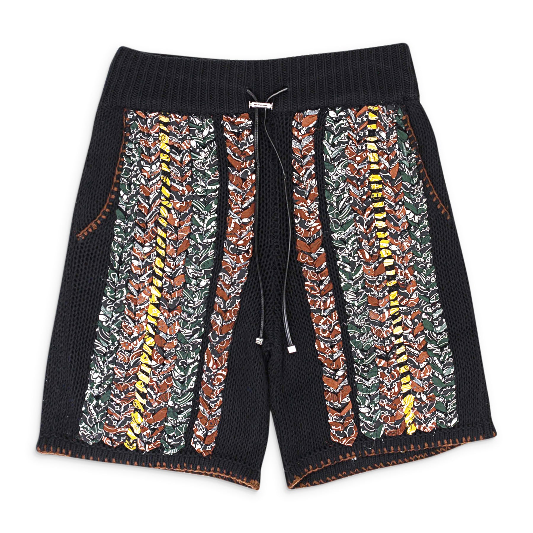 AMIRI BRAIDED BANDANA BLACK SHORTS 7801484148796