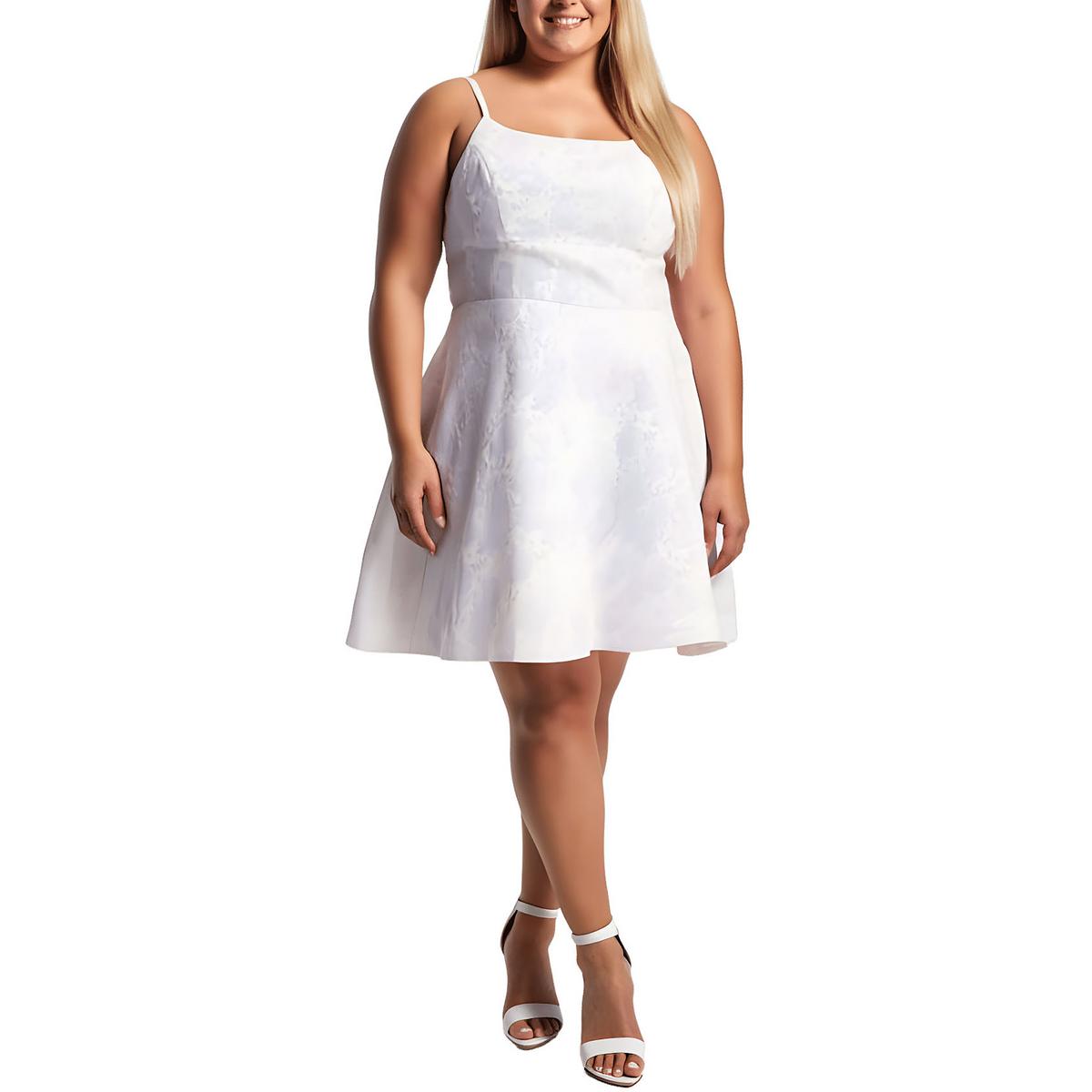 Plus Metallic Fit & Flare Dress