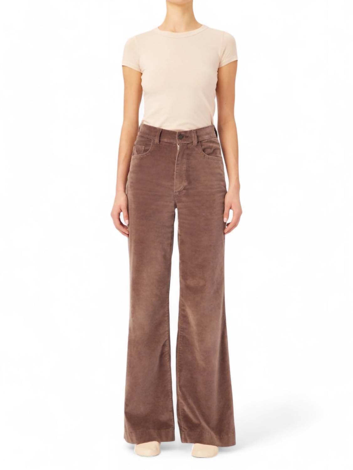 Hepburn Velvet Wide Leg Jean In Pearl Grey 7742631280700
