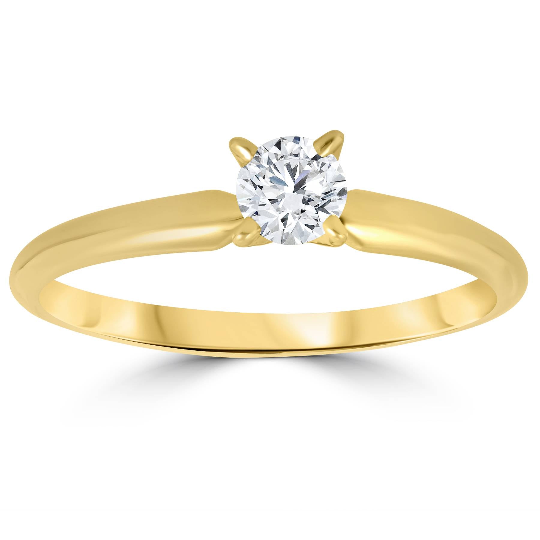 1/3ct Round Diamond Solitaire Engagement Ring 14k Yellow Gold 7688374190140