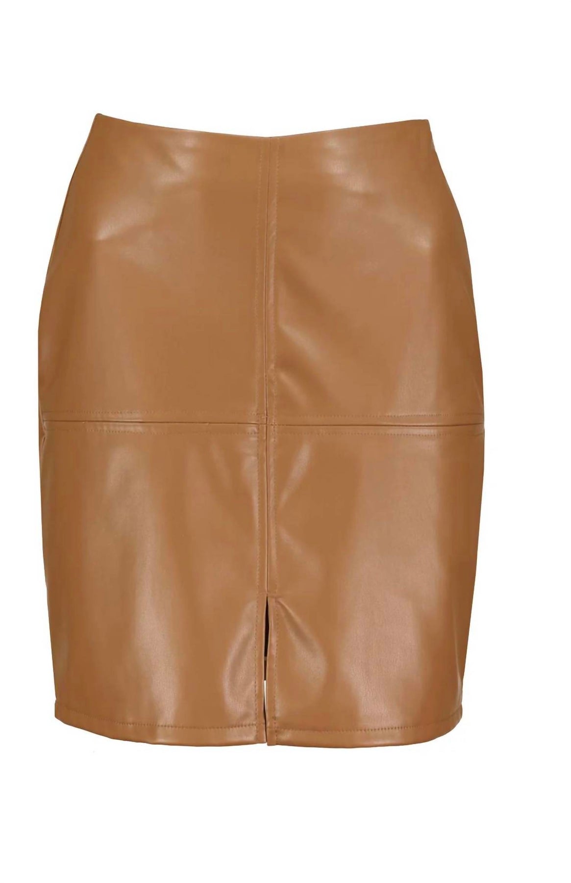Vegan Leather Skirt In Latte 7262426562620