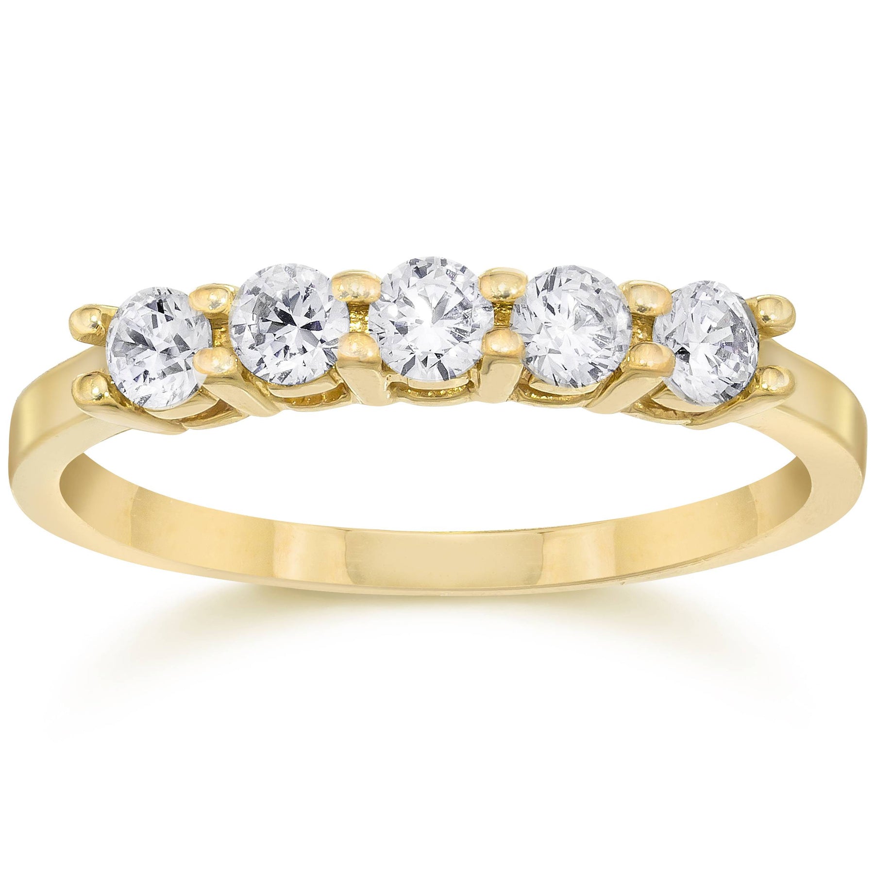1/2ct Five Stone Diamond Ring 14K Yellow Gold 7688391229500