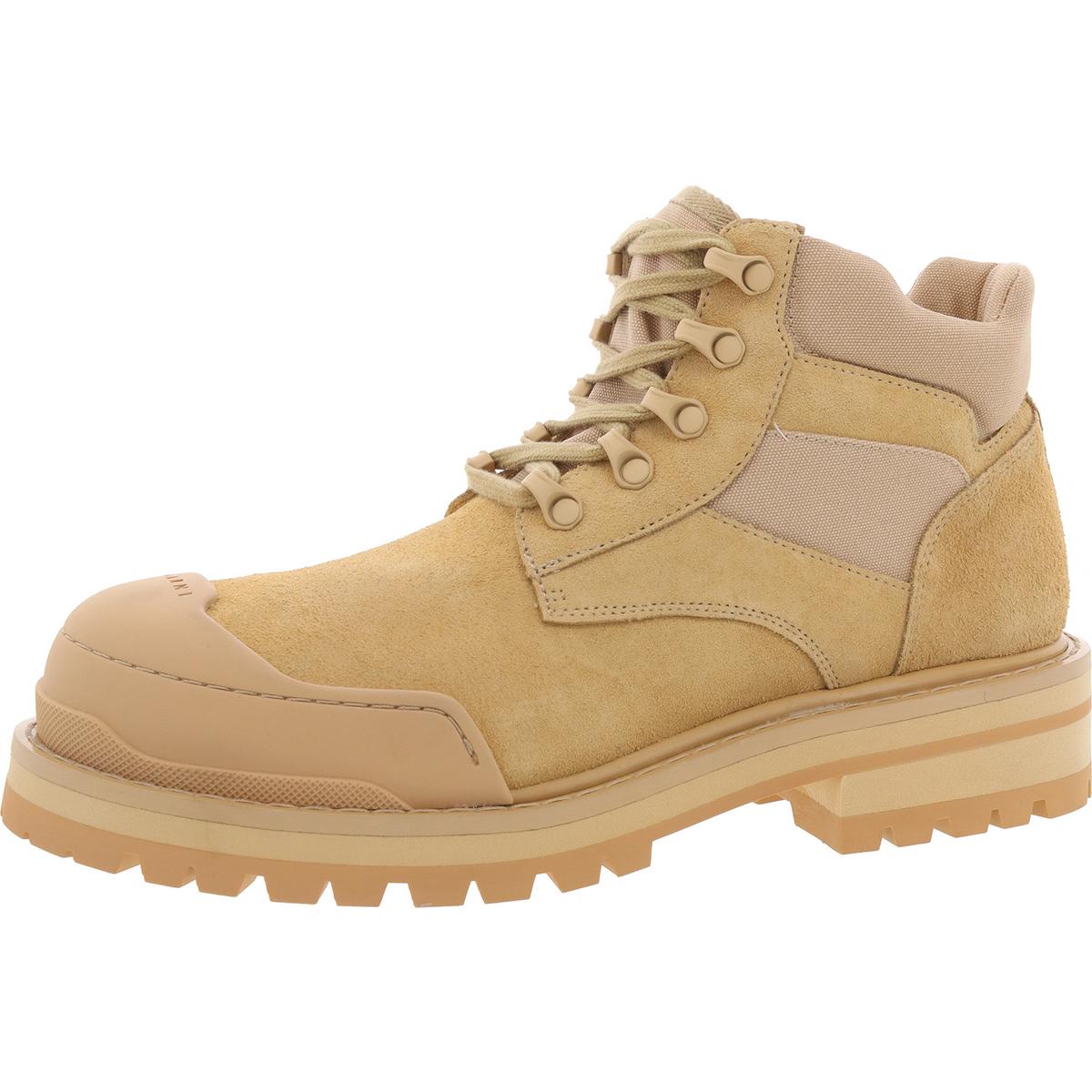 Patchy Lace-Up Suede Combat & Lace-Up Boots