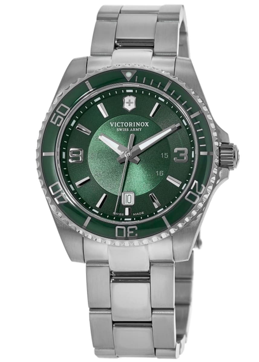 Victorinox Swiss Army Maverick Large Quartz Green Dial Steel Men's Watch 241934