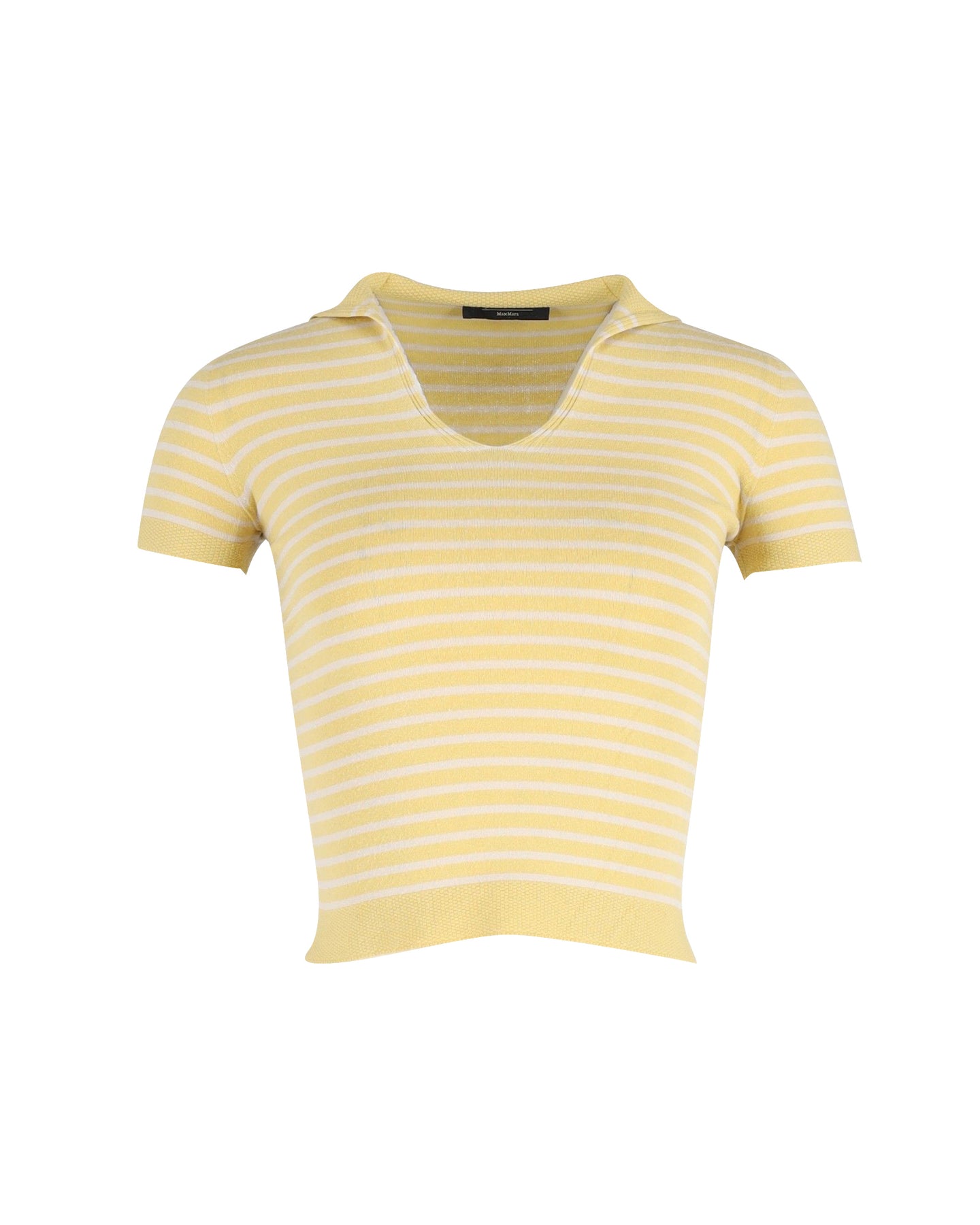Max Mara Striped Crop Top in Yellow Cotton 7802225000508