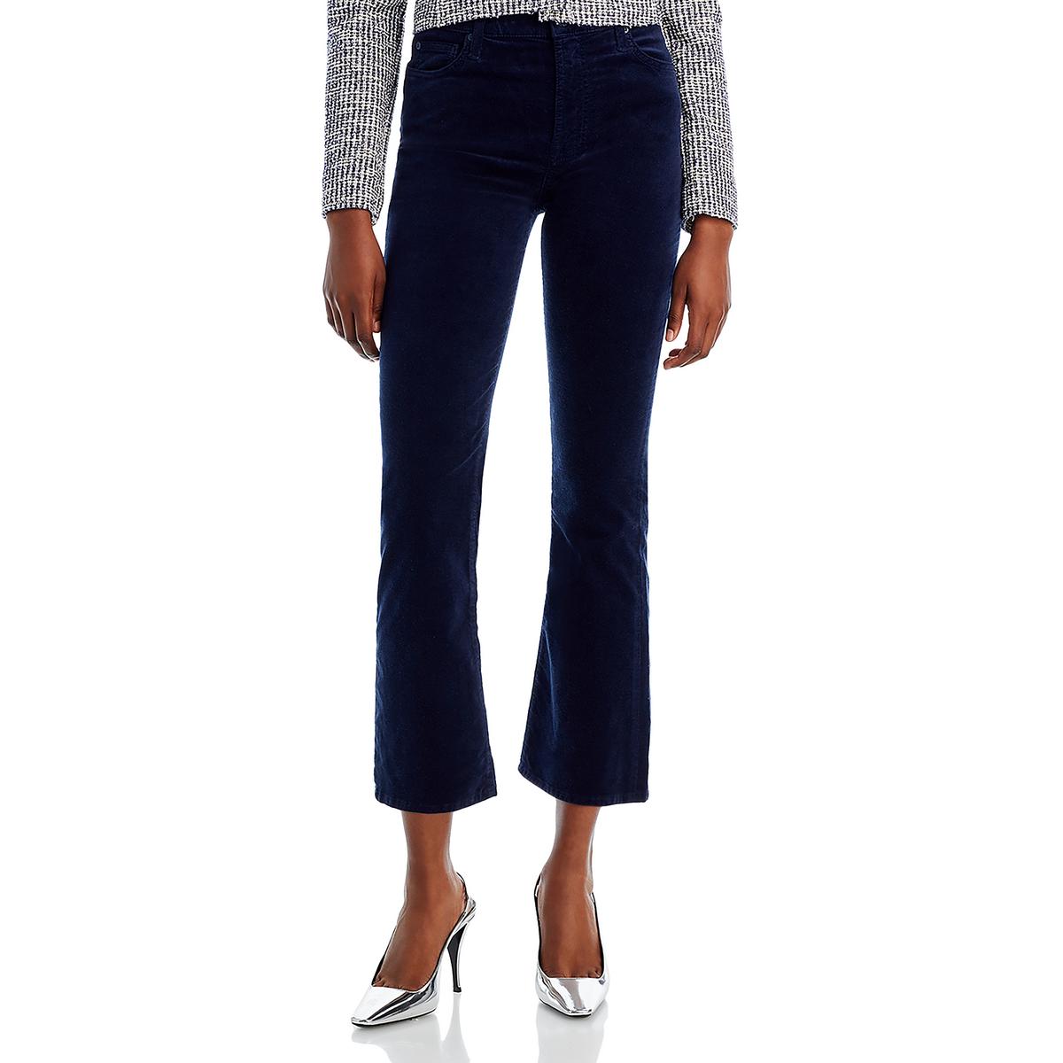 High Rise Velvet Cropped Jeans