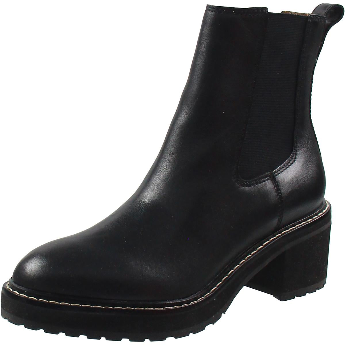 Chelsea Lugsole Heeled Boots Stretch Leather Chelsea Boots