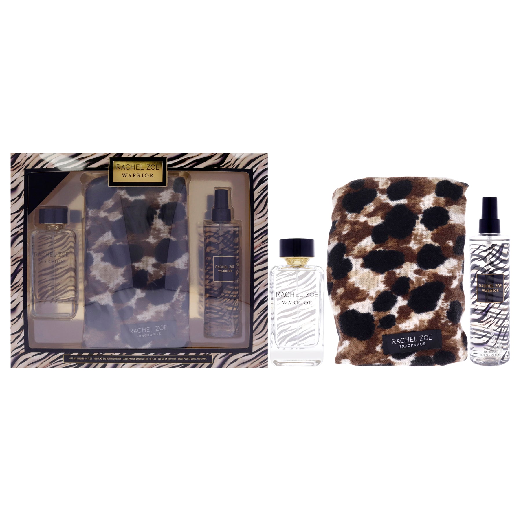 Warrior by Rachel Zoe for Women - 3 Pc Gift Set 3.4oz EDP Spray, 10oz Body Mist, Scarf 7831114940476