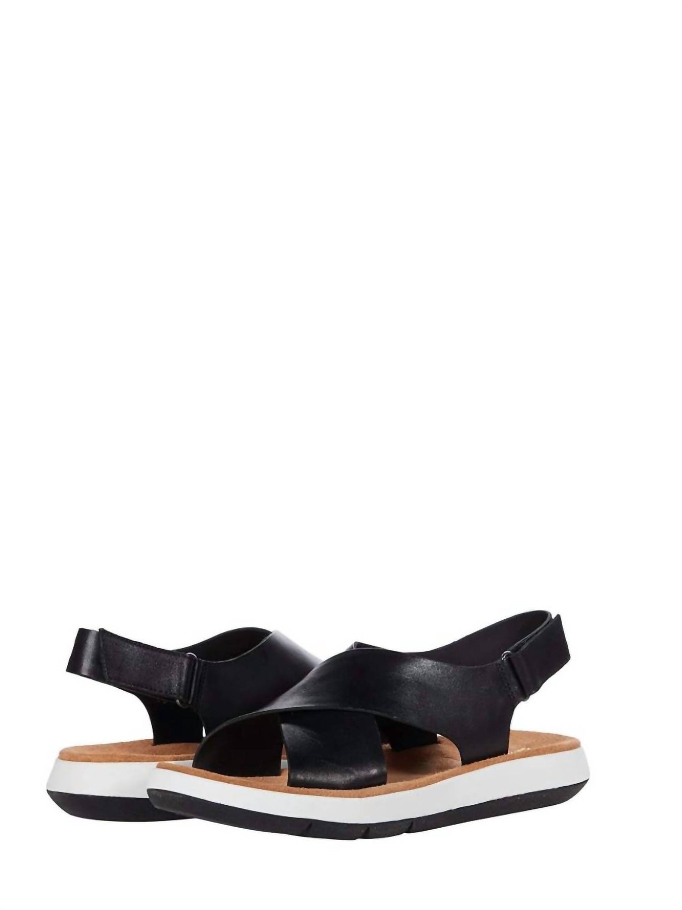 Women's Jemsa Cross Slide Sandal In Black Leather