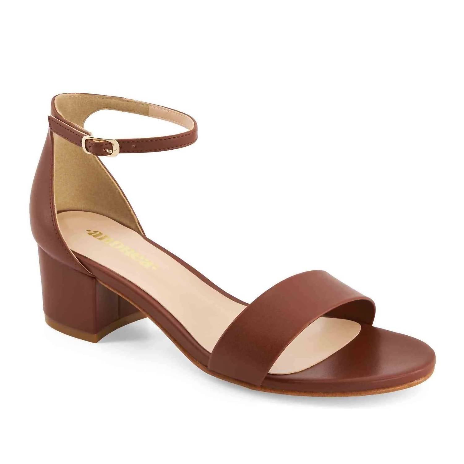 Women's Ankle Strap Casual Dress Sandal In Brown