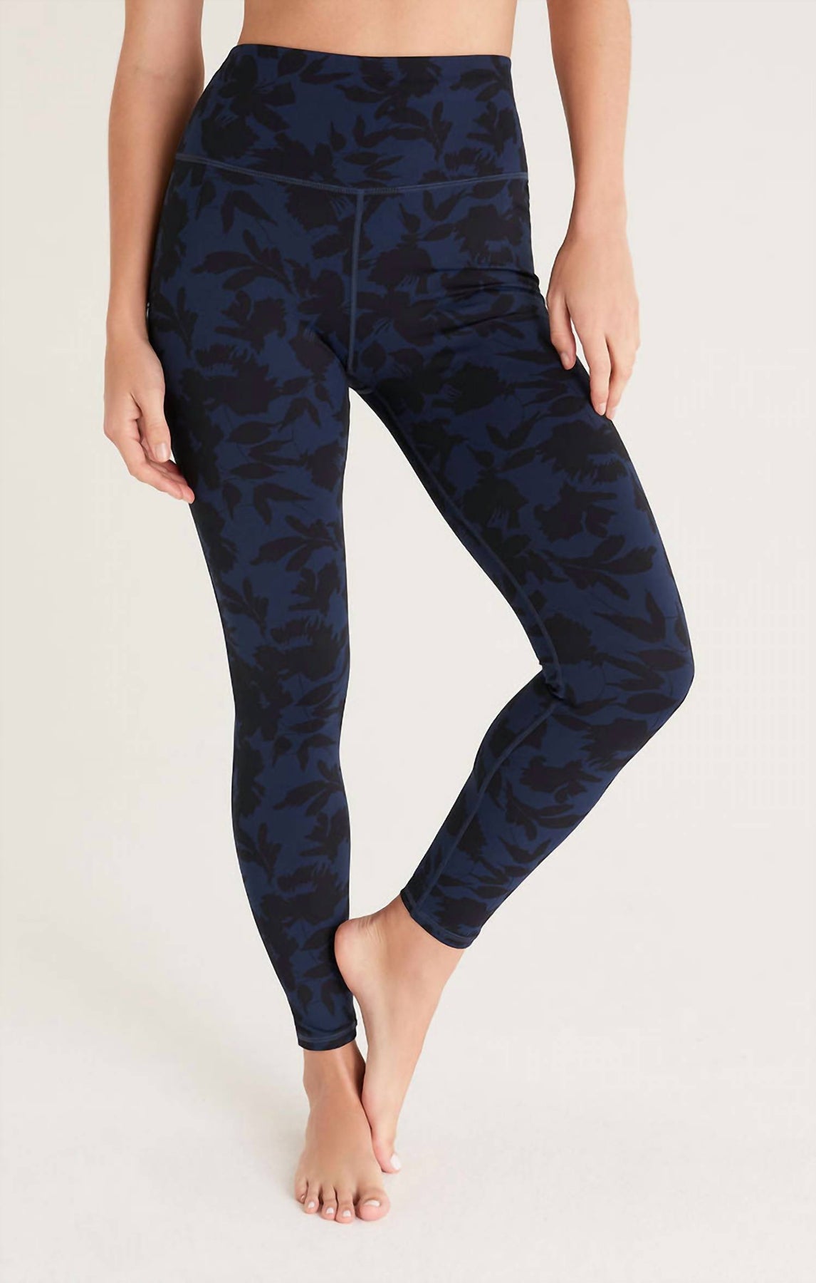 Go For It Floral 7/8 Leggings In Midnight Blue 7259288993852