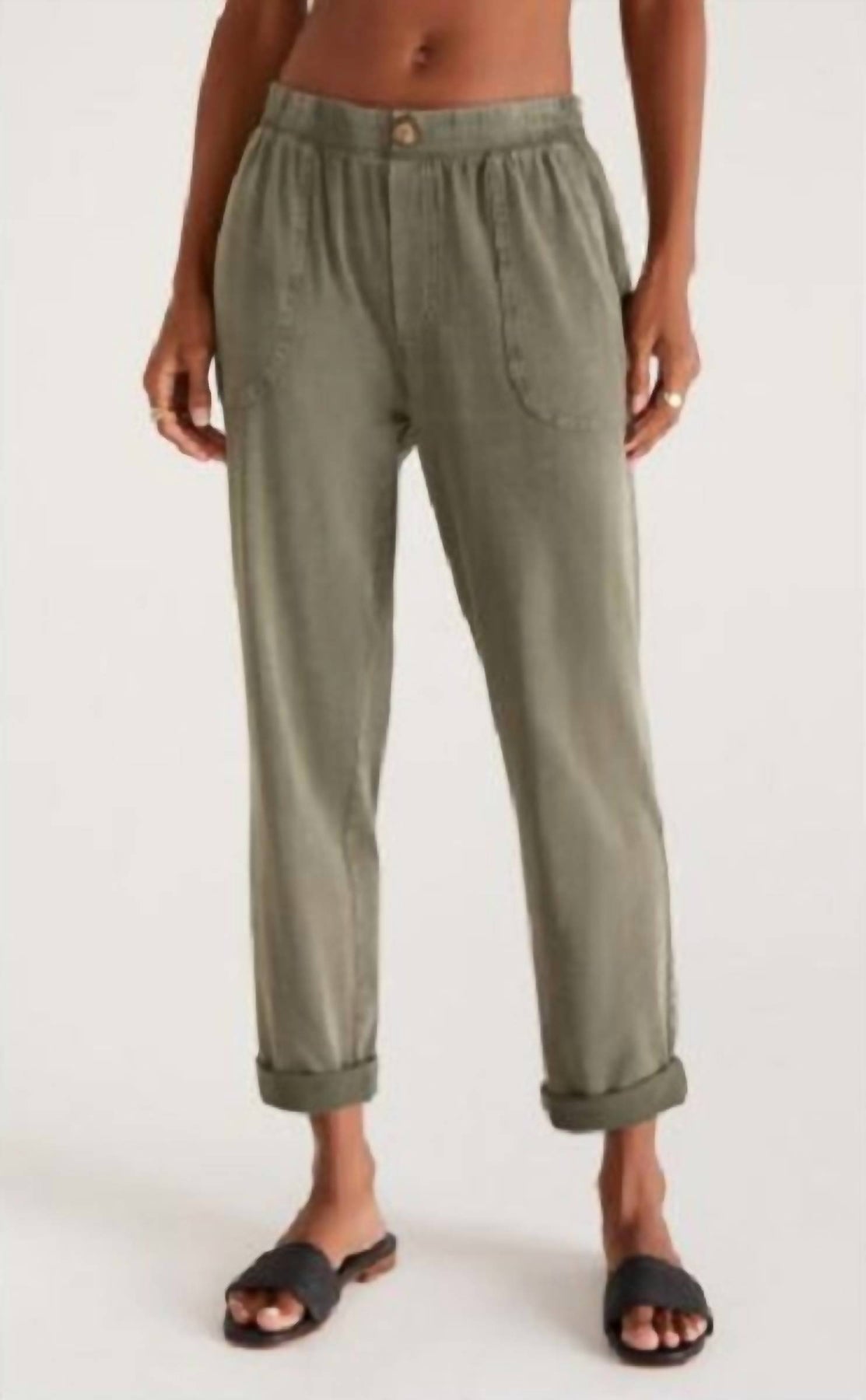 Kendall Jersey Pant In Dusty Olive 7261539008572
